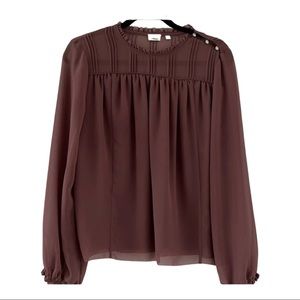 Aritzia Wilfred Lourdes Long Sleeve Chiffon Blouse